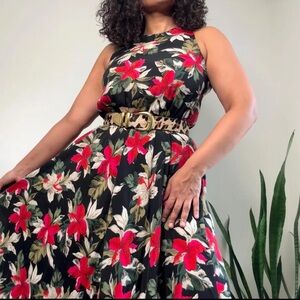 VTG Floral Sleeveless Midi Sundress